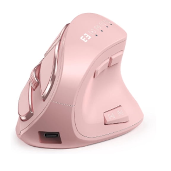 Ergonomic Vertical Wireless Mouse for Women, Rechargeable Silent Side Grip Computer Mouse for Laptop