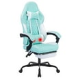 thumbnail image 1 of Computer Gaming Chairs with Massage Lumbar Support and footrest,Racing Style Computer Chair Adjustable Headrest for Adults,Pink White, 1 of 24