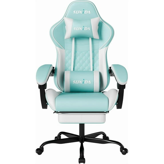 Ergonomic Video Gamer Chairs Gaming Computer Chair Gamer Chairs for Adults Massage Lumbar Support Swivel Height Adjustable Headrest Backrest