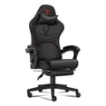 thumbnail image 1 of Ergonomic Video Gaming Chair with Footrest, Lumbar Support, Headrest | 360° Swivel Computer Chair Height Adjustable Reclining Recliner with Linkage Armrests for Game Room, Home Office, Black, 1 of 8