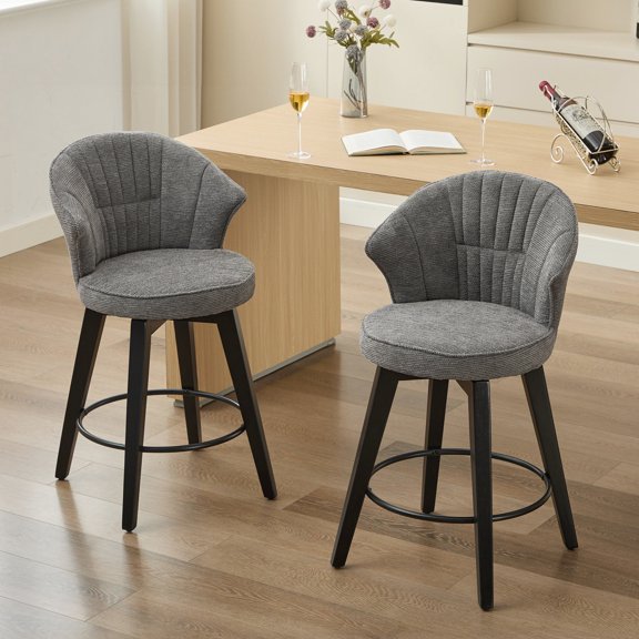 Ergonomic Wingback Design, 25" Counter Height / Provide All-day Comfort in Home Pub