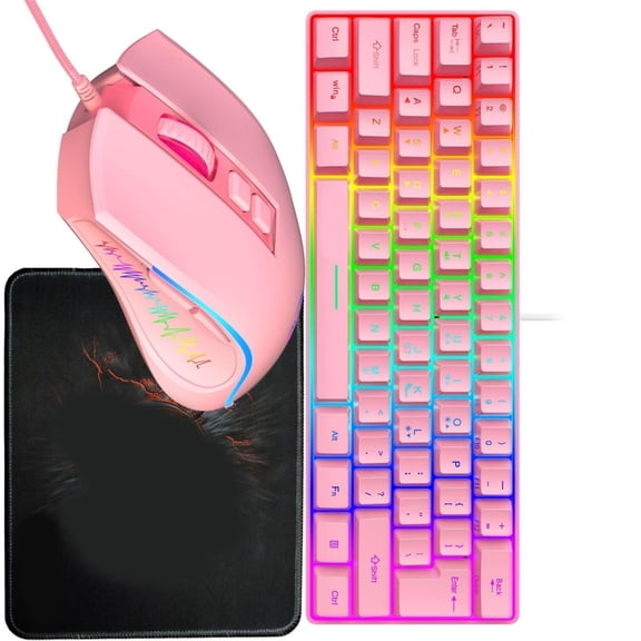 Ergonomic Wireds Keyboards Mouse Set Plastic Build Plugs Play Functionality Extended Use
