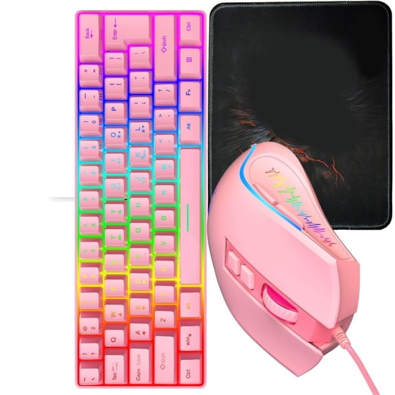 Ergonomic Wireds Keyboards Mouse Set Plastic Build Plugs Play Functionality Extended Use