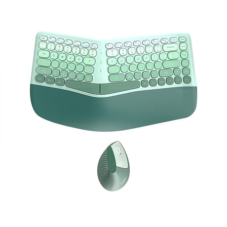 Ergonomic Wireless Keyboard Mouse Set (KLZO) - Hand Protection, Anti-Tenosynovitis, Stylish Gradient Color