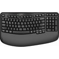 thumbnail image 1 of Ergonomic Wireless Keyboard with Wrist Rest, Wave Keys, Comfortable Natural Typing, 2.4GHz Ergo Wireless USB Computer Keyboard for Large Hands, Windows, Mac, Laptop, PC, 1 of 4