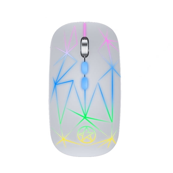 Ergonomic Wireless Mouse Bluetooth 5.0 and 2.4g Usb Receiver Rechargeable Battery Silent Click Quiet Buttons for Pc Laptop Desktop Mac Windows Computer Office Home Work
