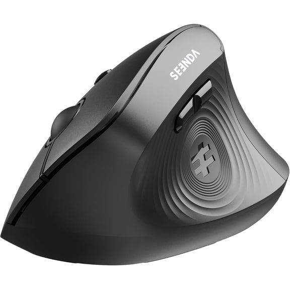 Ergonomic Wireless Mouse, MOU200 Vertical Bluetooth Mouse with 2.4G USB Receiver, Dual Bluetooth, Quiet Clicks, 52 Grip, 3-Level DPI, 83g Right Hand Mouse for Laptop PC Mac Android, Black