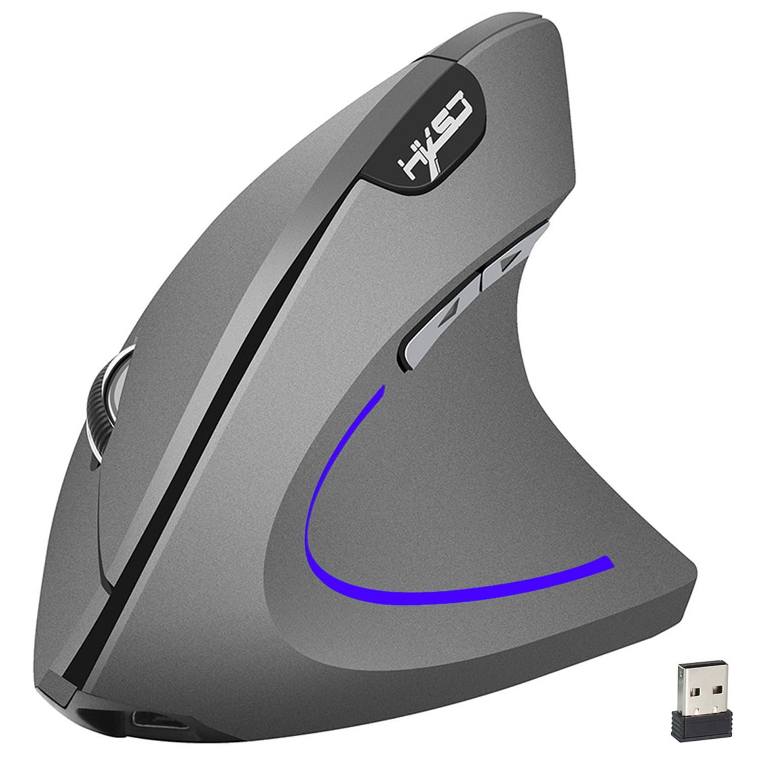 Ergonomic Wireless Mouse, Rechargeable Silent Vertical Mouse with USB Receiver, 6 Buttons and 800/1200/1600 DPI, Gaming and Office Mice for Laptop Computer,Compatible with Windows, macOS