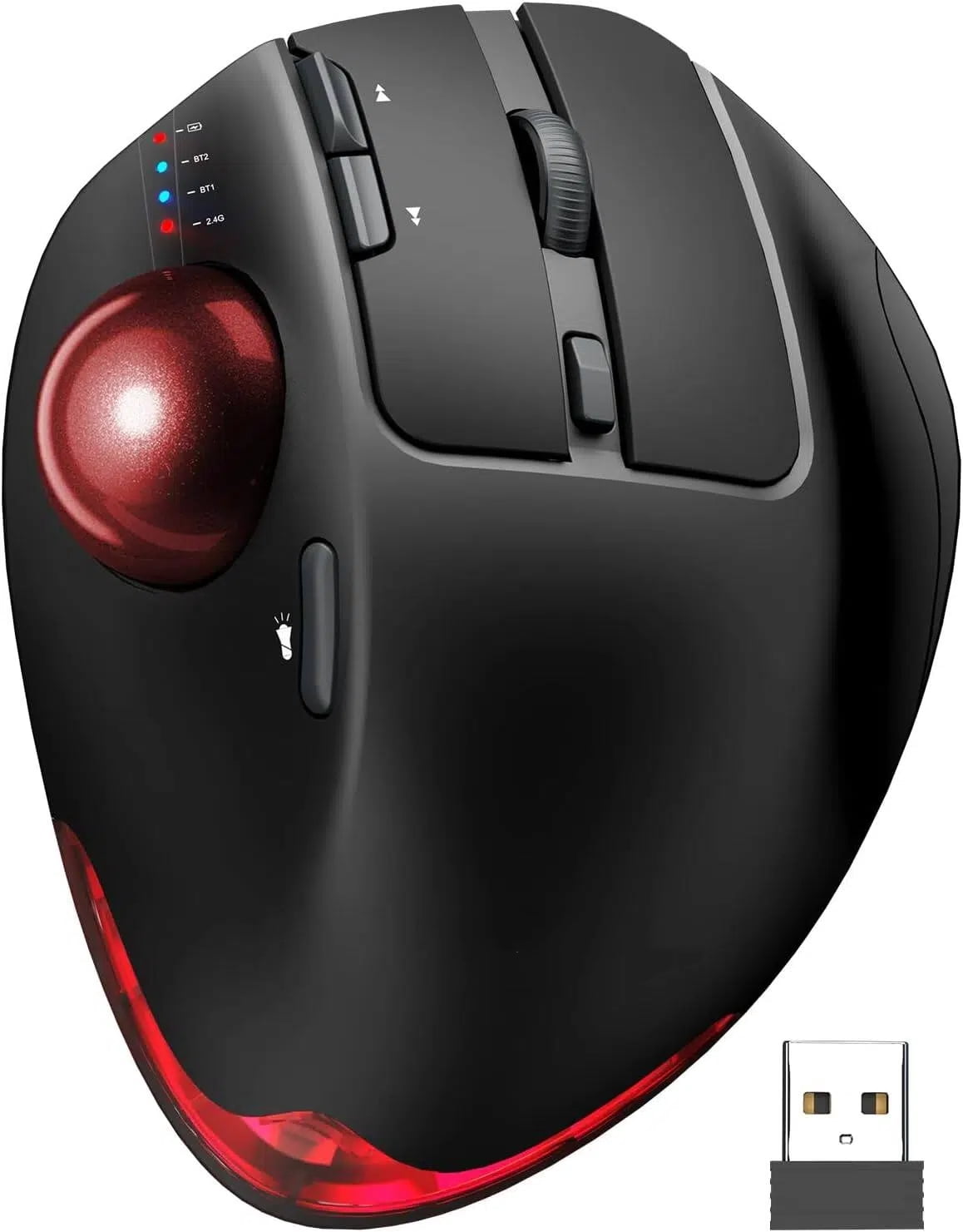 Ergonomic Wireless Trackball Mouse, Adjustable Angle, Thumb Control ...