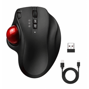 Ergonomic Wireless Trackball Mouse,Triple Device Switch 2.4G + Bluetooth, Adjustable DPI, Silent Click Ergonomic Palm Rest Computer Mouse for PC Mac Laptop