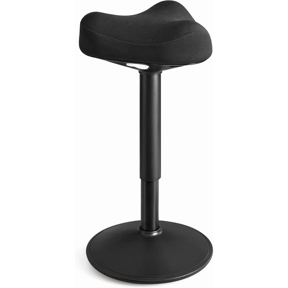 Ergonomic Wobble Stool, Height Adjustable Standing Desk Stool 23.3-33.1 Inches, Swivel Balance Chair with Non-Slip Base, Saddle Seat, for Active Sitting, Office, Home, Ink Black