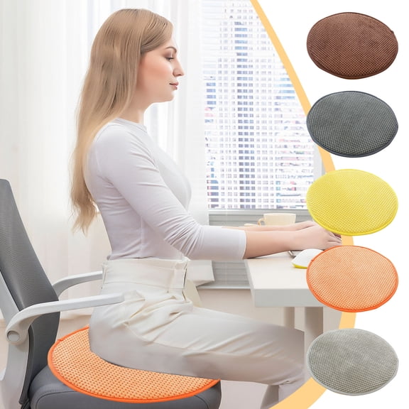 Ergonomic Wooden Stool Pad with Memory Foam Core, Non-Slip Base for Solid Surface Furniture