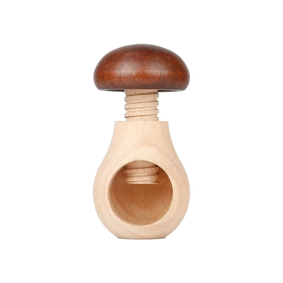 Ergonomic Wooden Walnuts Cracker Wood Kitchen Tool Mushroom Handle Designs Nutcrackers For Children