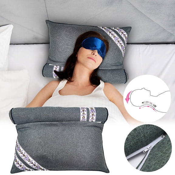 Ergonomic Wormwood Neck and Lumbar Support Pillow for Cervical Spine Relief – Multipurpose Moxibustion Cushion for Better Sleep and Muscle Relaxation – Ideal for Reading, Watching TV