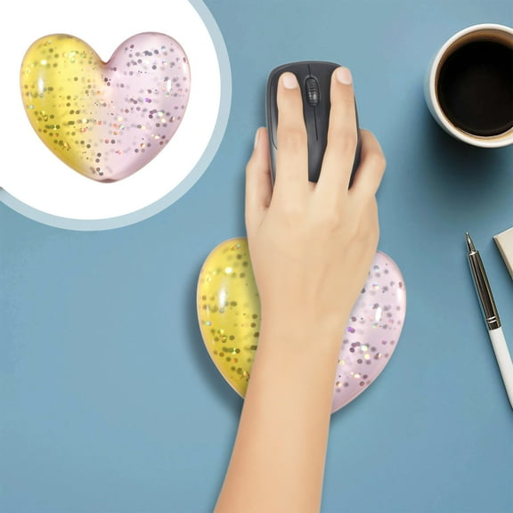 Ergonomic Wrist Rest Pad - Heart Shaped Gel Cushion, Pain Relief Support, Non-slip Desk Mat for Office & Gaming Comfort, topliu