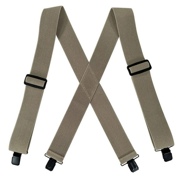 Ergonomic X Shaped Suspenders for Men with Nonslip Clip Pants Brace Adjustable Elastic Suspenders for Business Suit