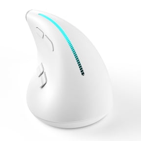 Ergonomic ZELOTES F-36 Wireless Vertical 2.4G Mouse Full Color Light 8 Key Programming Five Movement Speed Game Mouse Built-in 730mah Lithium Battery White