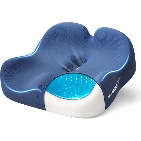 Ergonomic seat cushion, memory foam cooling gel office chair cushion, for hip support, tailbone pressure relief, breathable car seat cushion, suitable for home, work, driving