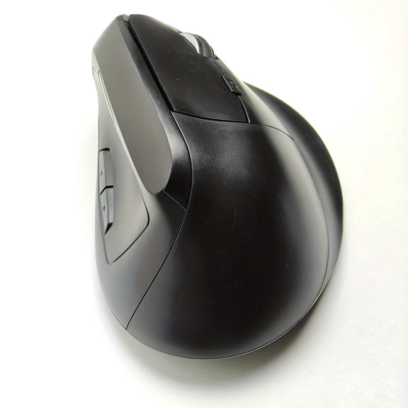 Ergonomic vertical optical silent mouse, 6-button design - 2.4GHz wireless, battery powered, right-handed design, durable plastic material, no charging required, compatible with laptops and desktops,