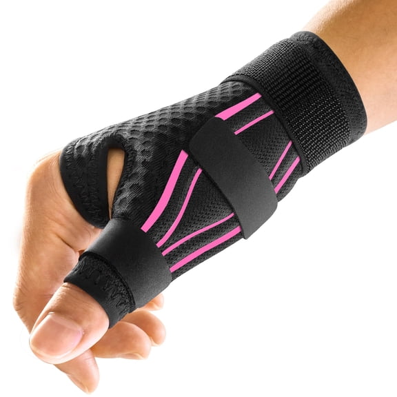 Ergonomical Thumb Brace Right Hand or Left Hand for Arthritis Pain and Support, Thumb Splint for Trigger Thumb, Thumb Support for De Quervains Tenosynovitis, Fits Palm 7.5''-8.5'' S/M Pink