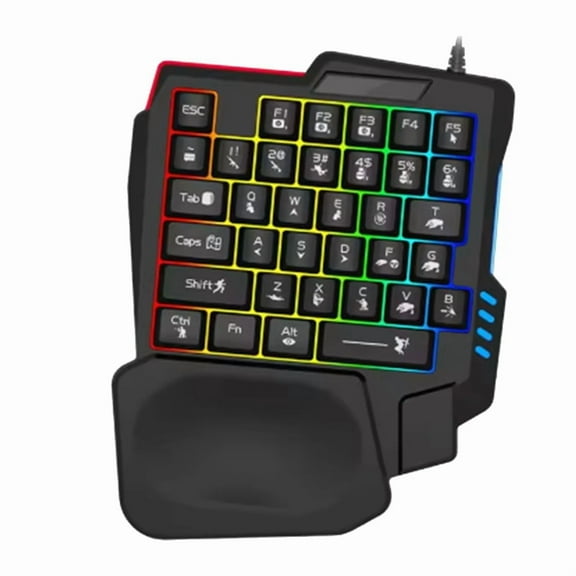 Ergonomics Gaming Keyboard Single Hand Usb Wired 35key One Handedly RGB Backlight Mini Keyboard