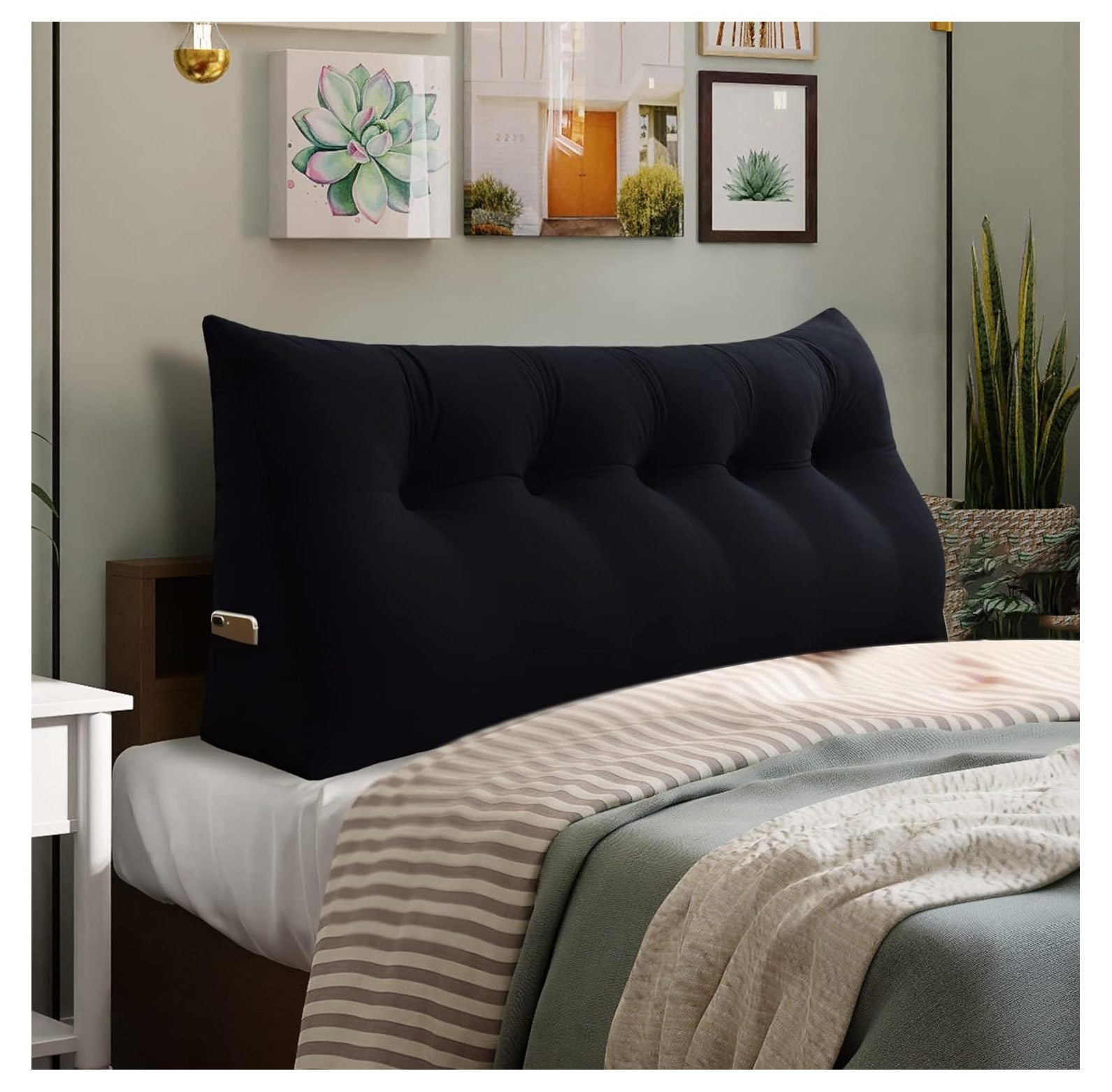 Ergonomics Headboard Reading Pillow Back Support for Sitting Up in Bed