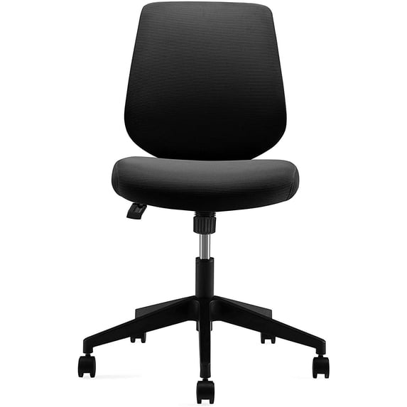 Ergonomics Shield-Shape Backrest Swivel Office Chair, Computer Chair with Breathable Mesh, Thick Seat Cushion and Black Back Frame