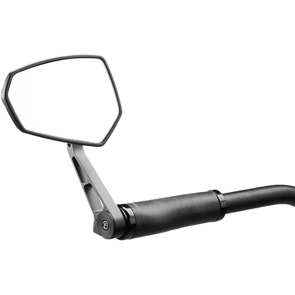 Ergotec Mirror, M-77, 120x80-55mm Surface, Plastic/Aluminium, Black Sandblasted, Left & Right Mounting