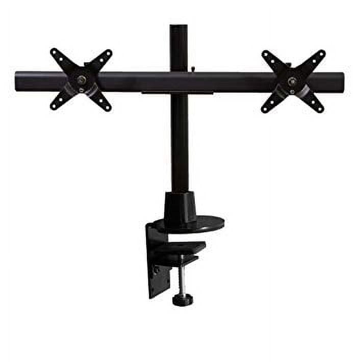 Ergotech Dual LCD Monitor Desk Stand 16" pole Black Clamp Mount