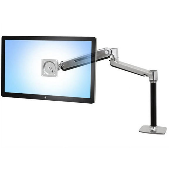 Ergotron 45-384-026 LX HD Sit-Stand Desk Mount LCD Arm - Mount for LCD display - lockable - aluminum - polished aluminum - screen size: up to 46 inch - desk-mountable