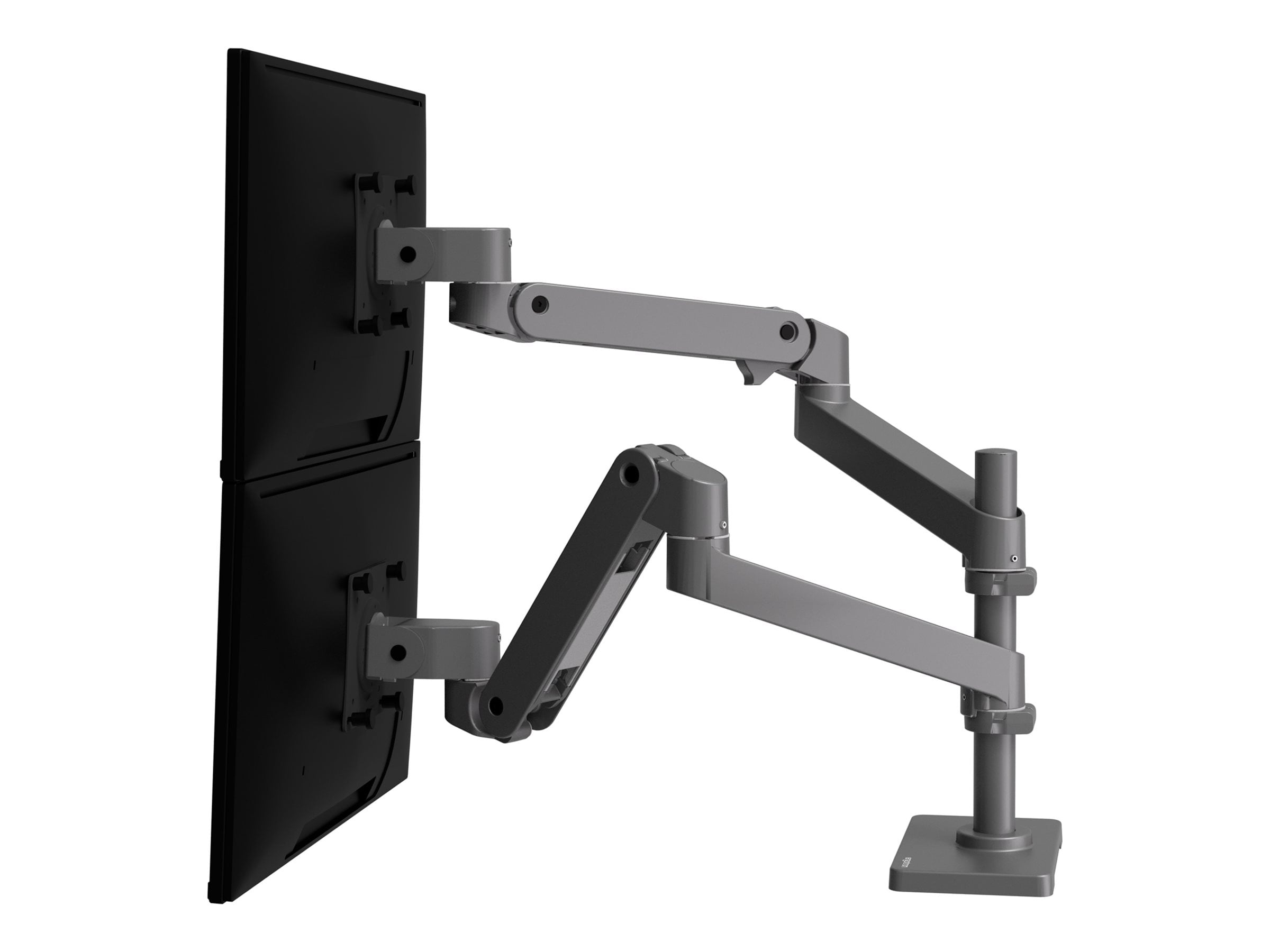 Ergotron 45690293 Vertical Stacking Dual Monitor Desk Mount Dark Gray
