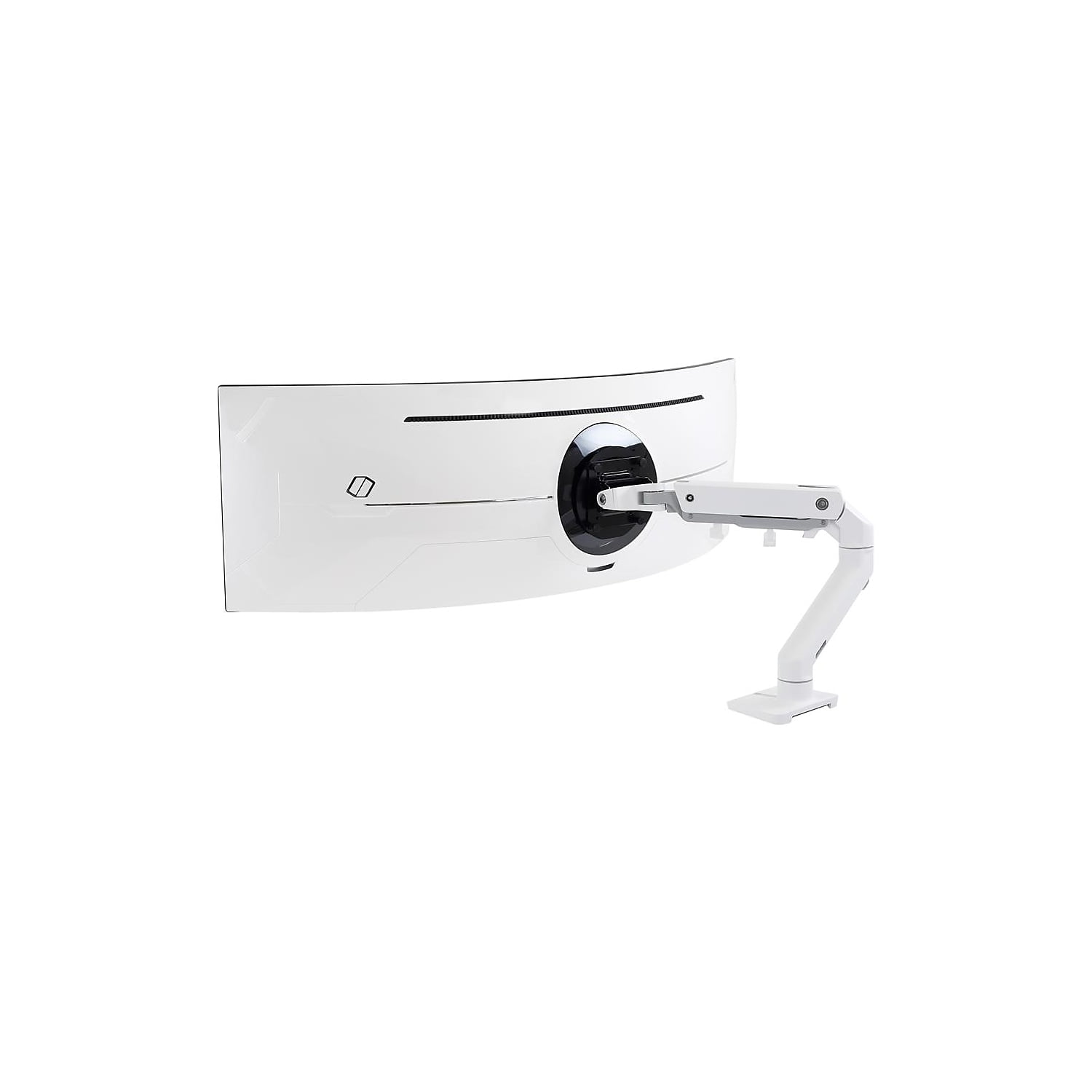 White Full-Motion Desk Monitor Arm with HD Pivot