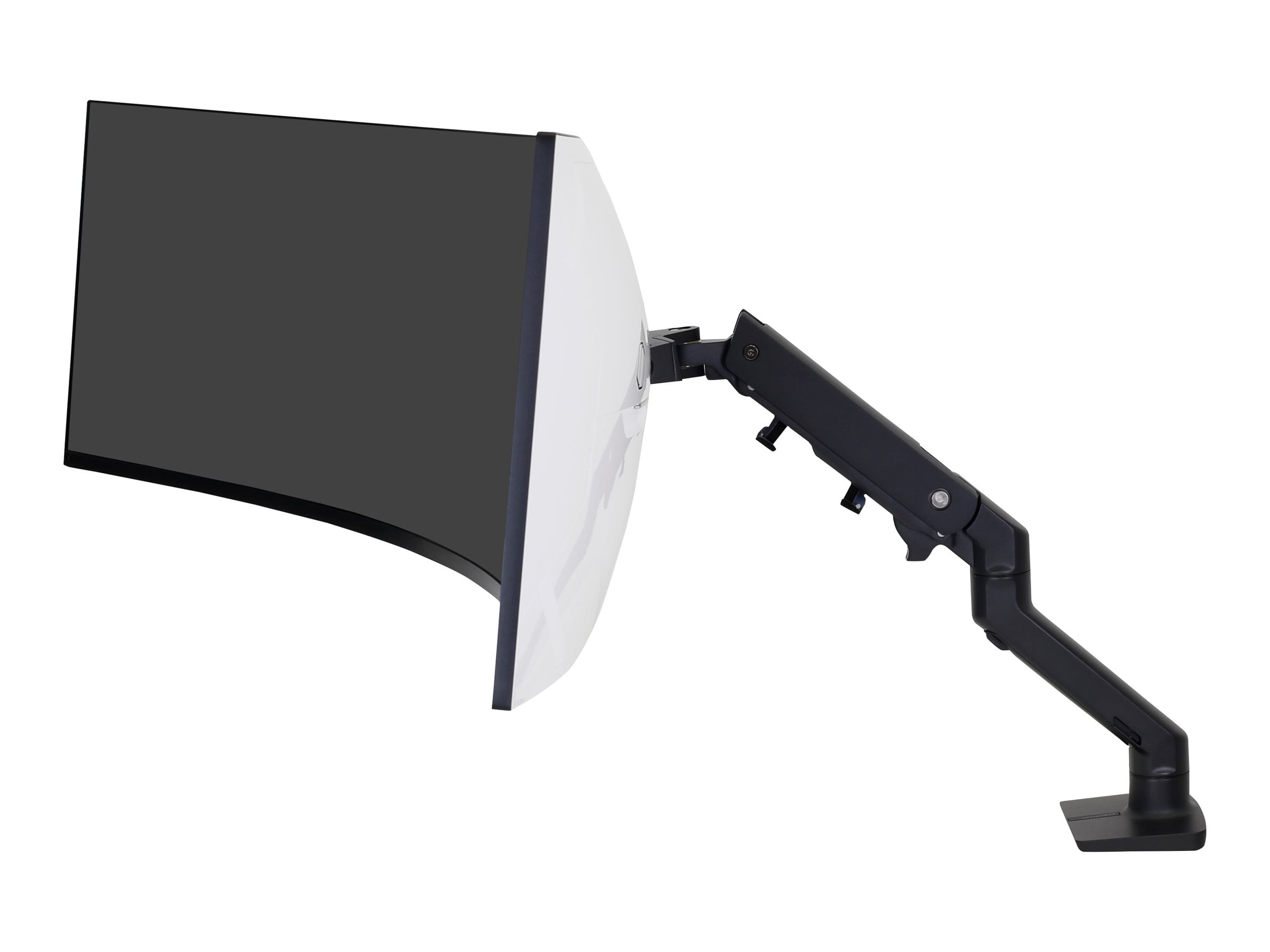 Matte Black Full-Motion Desk Mount for Curved Monitors