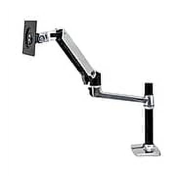 Polished Aluminum Full-Motion Desk Mount Monitor Arm with Riser