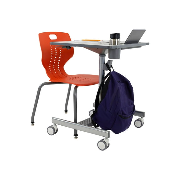 Ergotron LearnFit SE2 Short - Sit/standing desk - mobile - rectangular - medium gray