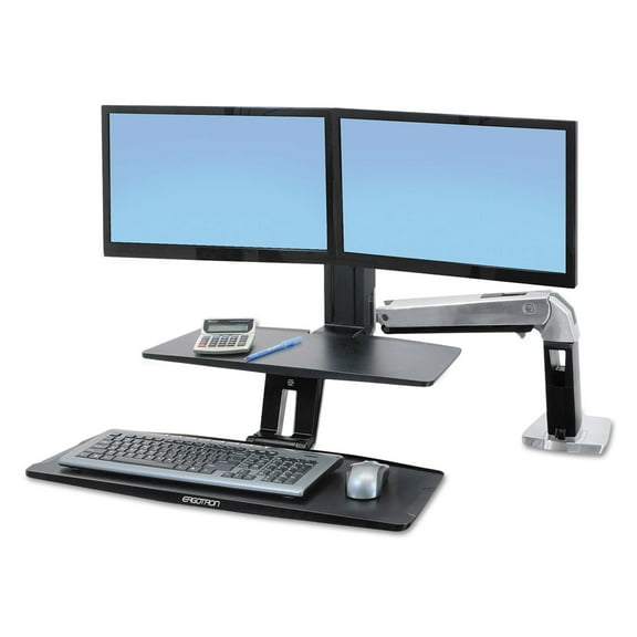Ergotron WorkFit-A with Suspended Keyboard, Dual Monitors