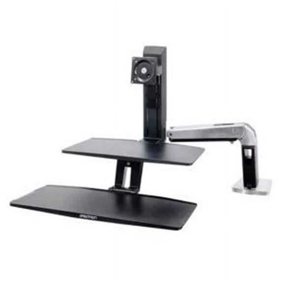 Ergotron 24391026 WorkFit-A Sit-Stand Workstation With Suspended Keyboard- Single HD- Black
