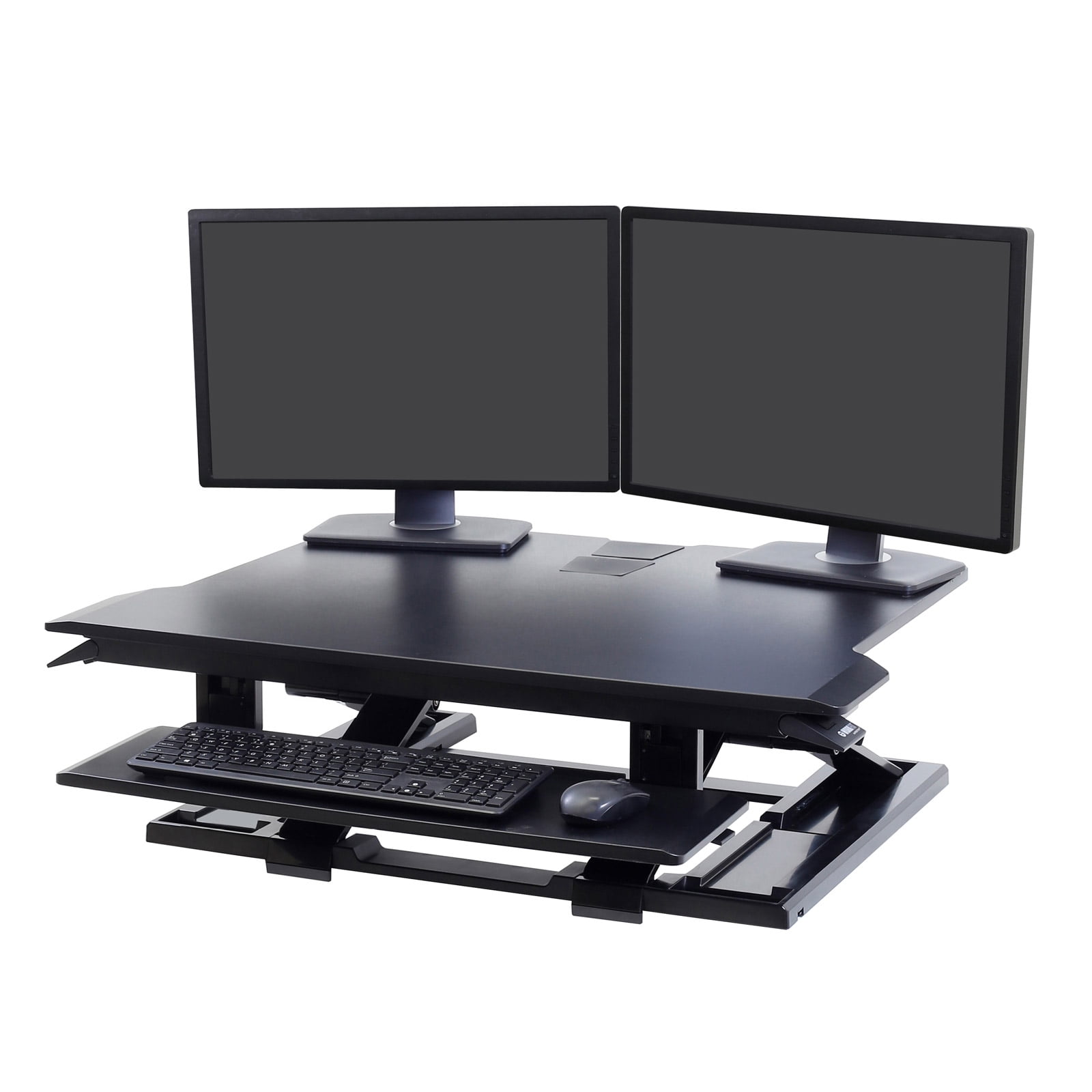 Ergonomic 32'' Black Standing Desk Converter with Keyboard Tray
