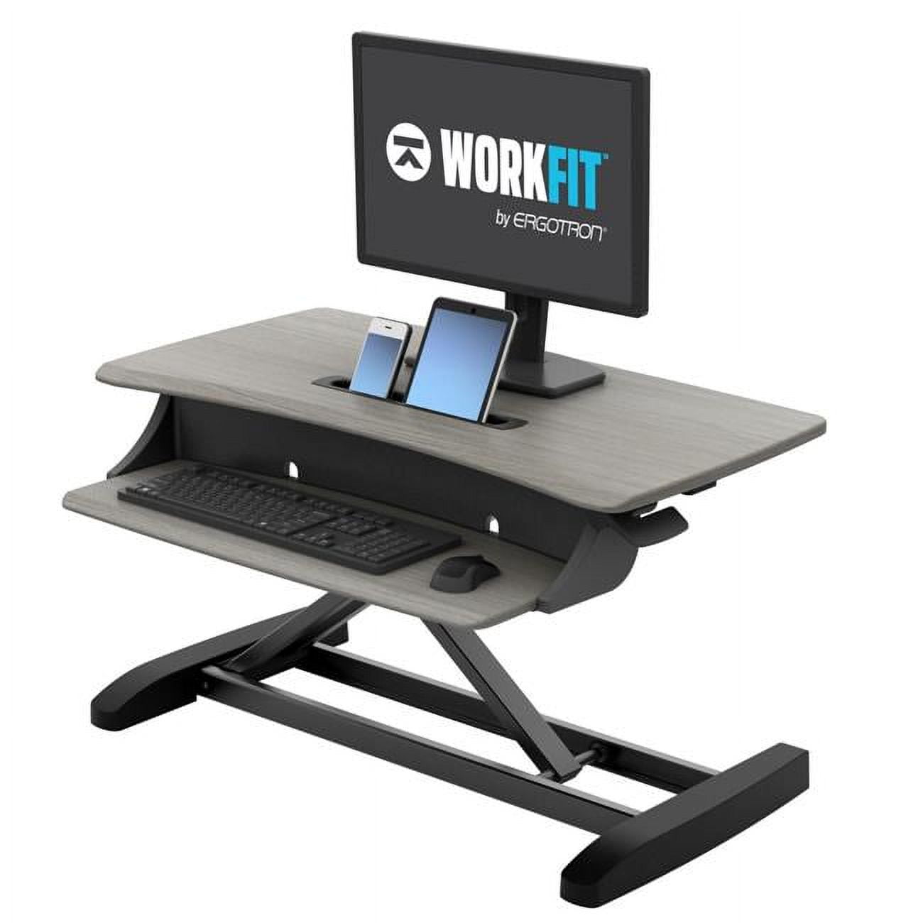 Zephyr Black Woodgrain 31" Compact Standing Desk Converter