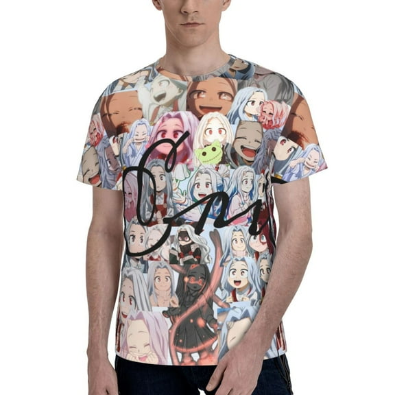 Eri Men's T-Shirt Printed Graphic Crewneck Breathable Tees Shirt Streetwear Fashion Casual Unisex Short Sleeve Tops