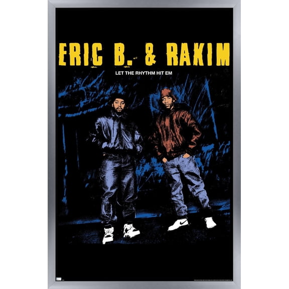 Eric B. & Rakim - Colorized Let The Rhythm Hit Em Wall Poster, 14.725" x 22.375" Framed
