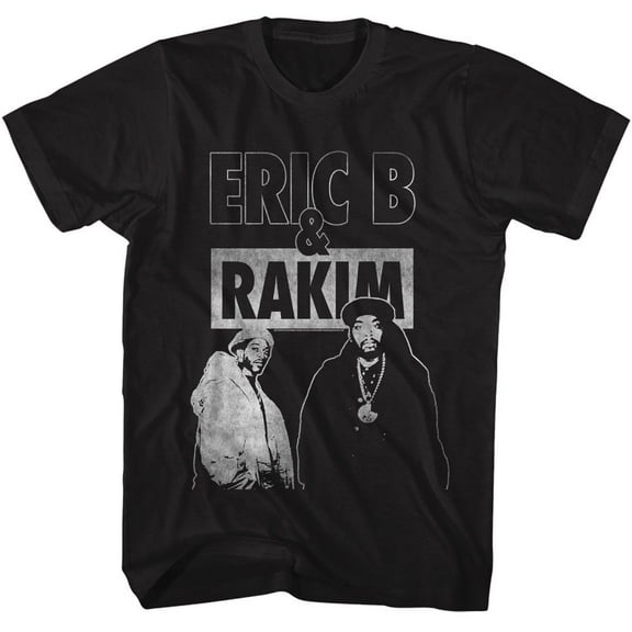 Eric B. and Rakim Blackout Black Adult T-Shirt