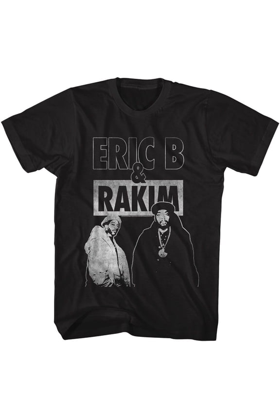Eric B. and Rakim Blackout Black Adult T-Shirt