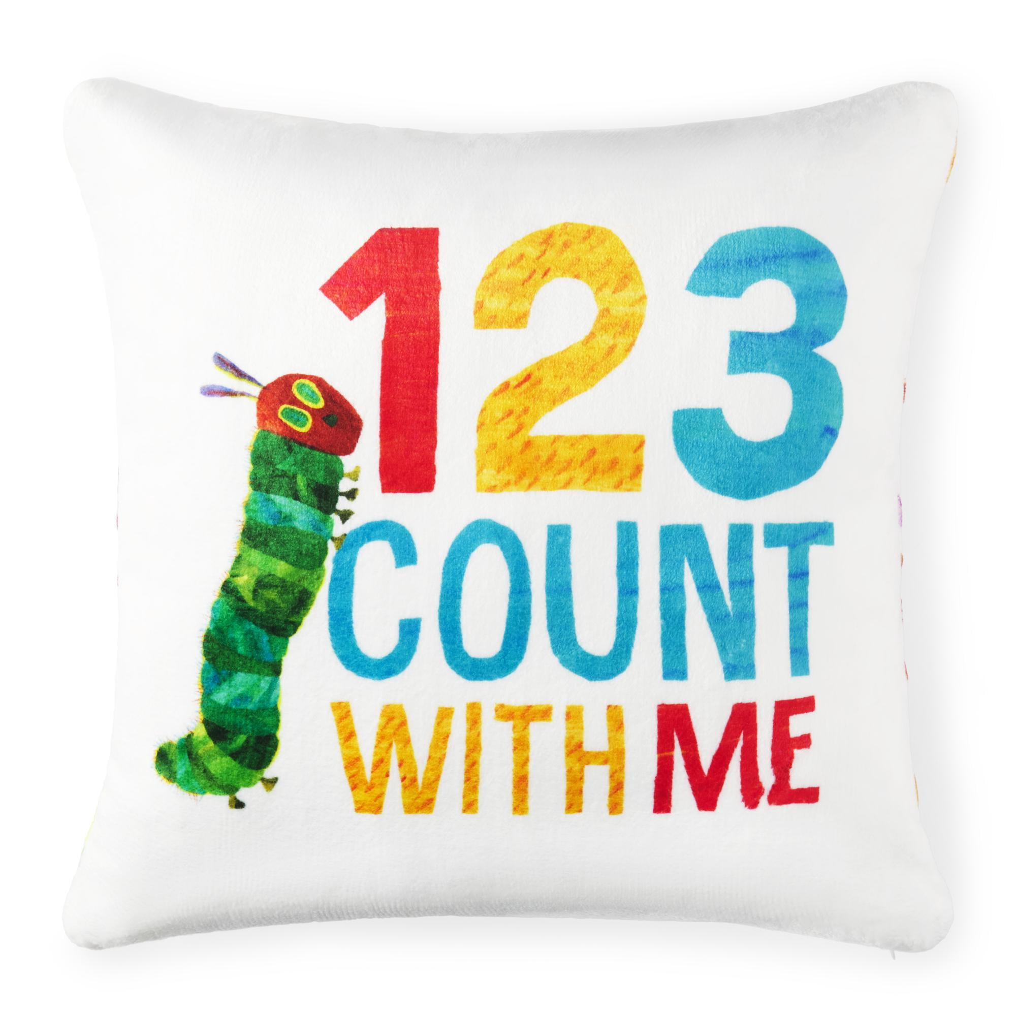 Eric Carle Washable 123 Count With Me Toddler Pillow, Multicolored, 18"x18"
