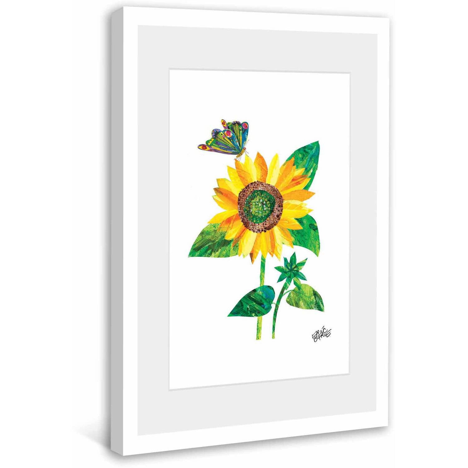Marmont Hill 'Butterfly And Sunflower' by Eric Carle Framed Painting Print