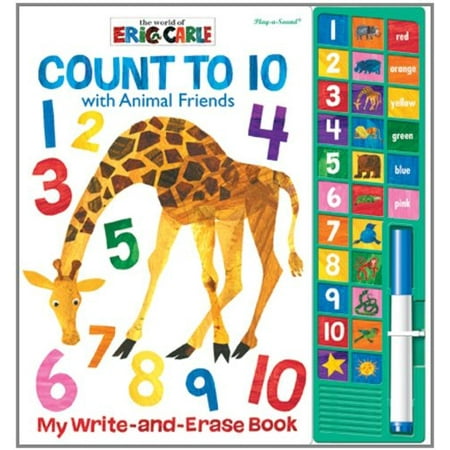 Pre-Owned Eric Carle: Count to 10 with Animal Friends Write and Erase Book: Play-a-Sound Paperback