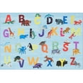 thumbnail image 1 of Eric Carle Elementary Blue Alphabet Kids Machine Washable Area Rug Blue/Orange, 6'6"x9'5", 1 of 9