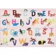 thumbnail image 1 of Eric Carle Elementary Pink Alphabet Kids Area Rug Pink/Blue, 4'11"x6'6" Rectangle, 1 of 10