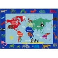 thumbnail image 1 of Eric Carle Elementary World Map Kids Area Rug Blue/Red, 6'6"x9'5" Rectangle, 1 of 10