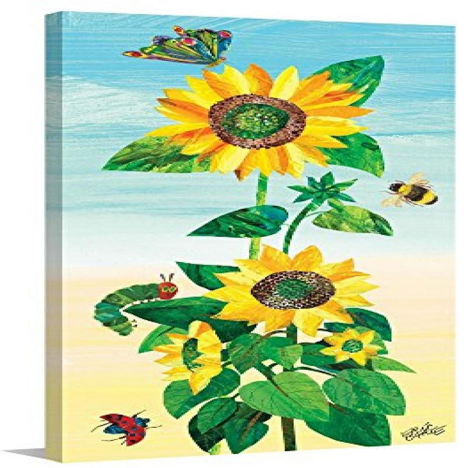 Eric Carle Sunflower and Bugs 2 Art Print on Premium Canvas